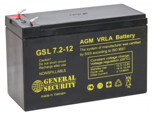 Аккумулятор General Security GSL 7.2-12 (12V / 7.2Ah)