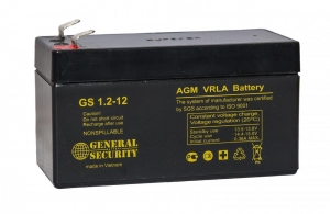 Аккумулятор General Security GS 1.2-12 (12V / 1Ah)