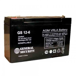 Аккумулятор General Security GS 12-6 (6V / 12Ah)